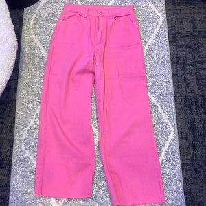 Pink Wide Leg Jeans